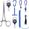 Booms Fishing FF3 7 PCS Fly Fishing Tools Kit, Fishing Knot Tool and Line Clipper Retractor, Magnetic Net Release with Lanyard, Fly Fishing Tippet Spool Holder, Hook Remover Forceps