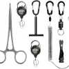 Booms Fishing FF3 7 PCS Fly Fishing Tools Kit, Fishing Knot Tool and Line Clipper Retractor, Magnetic Net Release with Lanyard, Fly Fishing Tippet Spool Holder, Hook Remover Forceps
