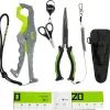 Booms Fishing Pliers Kit Saltwater: Fishing Gifts for Men 4pc Fishing Tool Kit Fishing Gear Ice Fishing Accessories Needle Nose Pliers Fishing Tackle, Fish Gripper, Fishing Scissors, Fish Ruler, TK1U