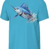Boys Fishing Shirt Short Sleeve UPF 50+ Youth T-Shirt Sun Protection Tee