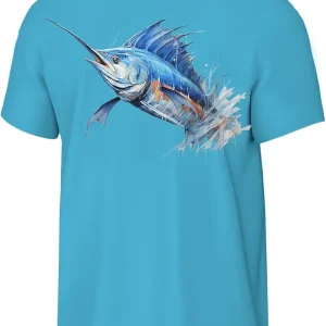Boys Fishing Shirt Short Sleeve UPF 50+ Youth T-Shirt Sun Protection Tee