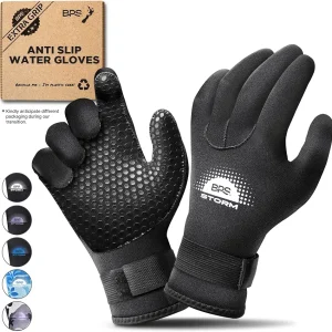 BPS Neoprene Gloves 3mm 5mm Five Finger - for Wetsuit Scuba Diving Gloves Snorkeling Kayaking Surfing Sailing Fishing Canoe Winter Any Water Sports Men Women
