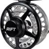 Breach Fly Fishing Reel, Carbon Disc Drag, Full CNC-Machined Anodized Aluminum Fly Reel, 3/4, 5/6 Weight, Black, Silver
