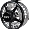 Breach Fly Fishing Reel, Carbon Disc Drag, Full CNC-Machined Anodized Aluminum Fly Reel, 3/4, 5/6 Weight, Black, Silver