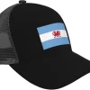 Breathable Flag of The Welsh Colony in Patagonia Baseball Cap for Men Women Trucker Hats Outdoors Adjustable Mesh Fashion Dad Hat Black