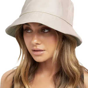 Bucket Hats for Women Washed Cotton Packable Summer Beach Sun Hats Bucket Hat with Strings for Travel