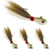Bucktail Jigs Saltwater 3Pcs/5Pcs Fish Hair Jig Lure Hooks,Fishing Hair Swimbait Jig Head Deer Hair Jig Surf Fishing for Walleye Striper