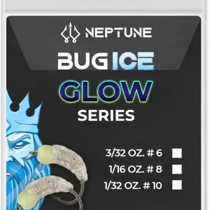 Bug Ice Glow (1/32, Glow Blue) Best ice Fishing Lure for Panfish, Perch and Walleye, Ice Fishing jig