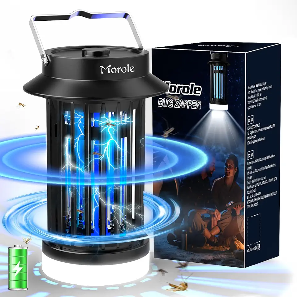 Bug Zapper for Indoor Outdoor, Rechargeable Mosquito Zapper with LED Light, Portable Electric Fly Traps, Mosquito Killer, Insect Pest Control for Home, Backyard, Patio, Camping, Fishing