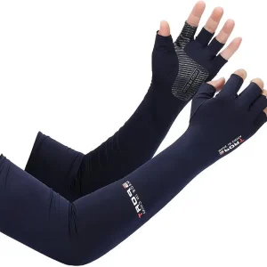BULINGNA Arm Sleeves for Men Women Cooling UV Protective Sleeves with Half-Finger Glove