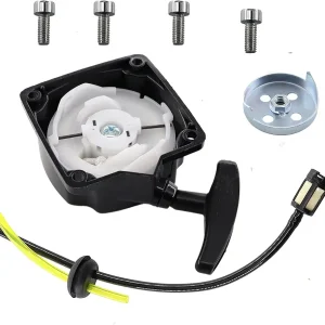 BXparts Recoil Pull Start Starter for X1 X2 X8 Pocket Bike 2 Stroke Gs Moon Scooter 33cc 36cc 43cc 49cc 52cc 50cc Eskimo Hypercoil Mako 43cc Quantum Ice Auger M43Q8 M43Q10, sliver