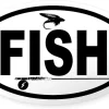 CafePress Fishing Fly and Rod Oval Sticker Oval Car Bumper Sticker