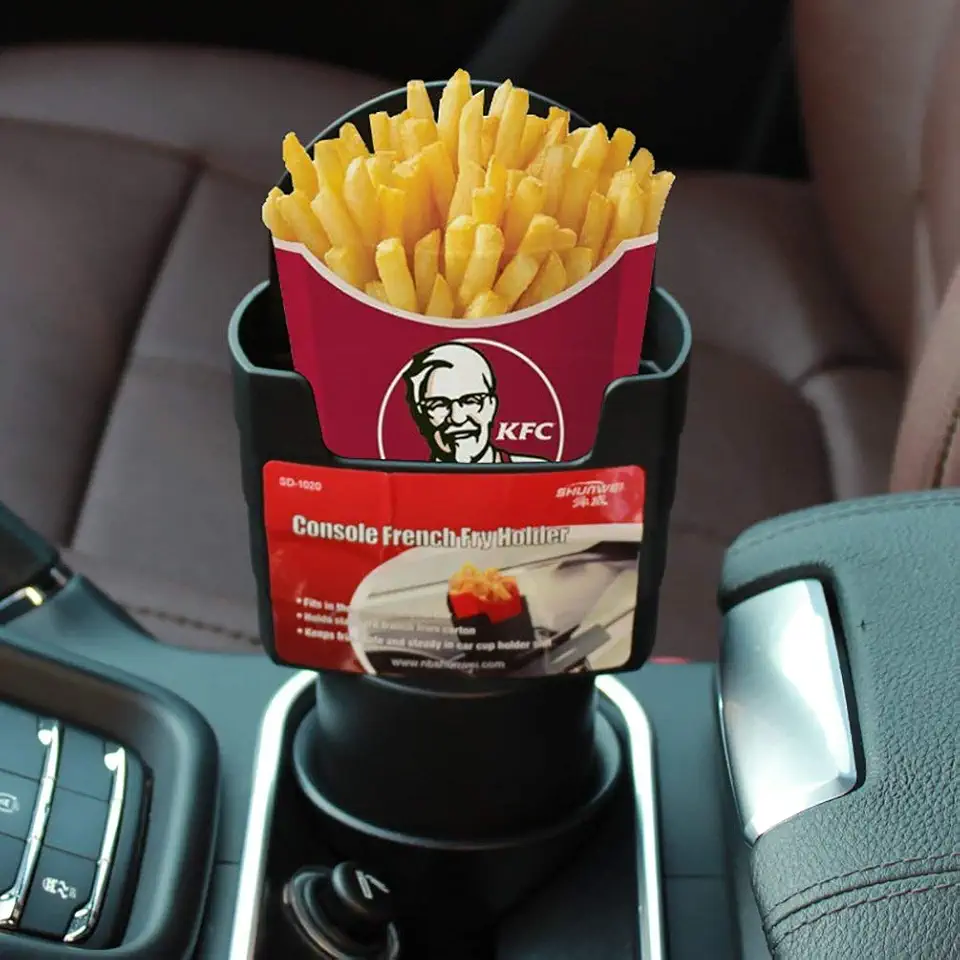 Car Cup French Fry Holder Fast Food Drink Beverage Cell Phone Mount