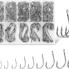 Carbon Steel Fishing Hooks 500Pcs/90Pcs, Circle Hooks Assortment for Saltwater Freshwater Ice Fishing, Salt Water Fish Hooks for Catfish Trout Bass Octopus Multi Size