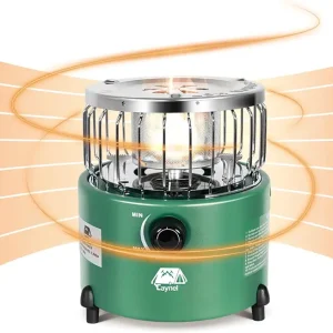 Caynel 2 in 1 Portable Propane Heater and Stove, Outdoor Camping Liquefied Gas Stove, Ice Fishing Hiking Hunting Survival Emergency Tent Multifunctional Handheld Heater (Green)