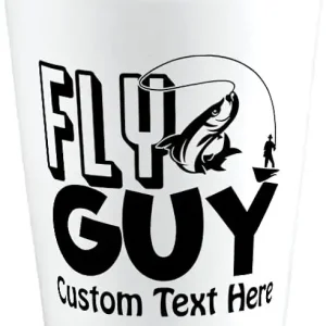 Ceramic Custom Fishing Pole Shot Glasses Fly Guy Fly Fishing Spool Fishing Rod Bait Hobbies Bar Supplies Accessories Personalized Text Here 2 Oz