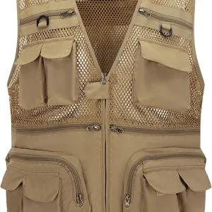 CHENFUMENG Versatile Men's Summer Vest for Outdoor Work, Safari, Fishing, Travel and Photography with Multiple Pockets