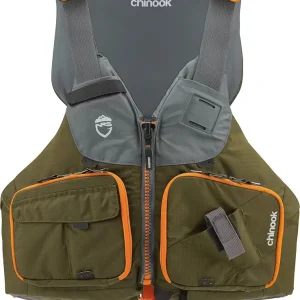 Chinook Fishing Life Jacket | Adult USCG Type III PFD | Mesh Back Front Zip Vest with Pockets for Rafting, Kayaking, Fly Fishing