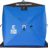 CLAM Lightweight Portable Pop Up Ice Fishing Angler Thermal Hub Shelter Tent with Anchors, Tie Ropes, and Carrying Bag