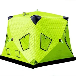 Clam Portable 3 Person 4 Season Ice Fishing Tent - Insulated, Waterproof, Compact Ice Fishing Shelter with Transparent Window and Carry Bag