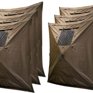 Clam Quick Set Wind Panels, Wind and Sun Protection for Tents, Essential Camping Accessories for Quick Set Traveler and Escape Gazebos, Brown