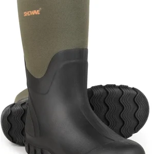 Classic Men's Rubber Boots Waterproof Rain Boots Insulated Neoprene Boot Mud Boot for Farming Hunting Gardening Yard Chore Working