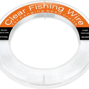 Clear Fishing Line Wire 755 ft, Invisible Fishing Wire Nylon String for Hanging Balloons Crafts Picture Decorations, Clear String for Bracelets Necklaces, Jewelry Making Beading Threads Cords, WUINDID