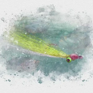Clouser minnow fly watercolor print fly fishing beach house d�cor