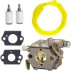 Compatible with 640347 Carburetor for Tecumseh TC200 TC300 640347A TM049XA 2-Cycle Vertical Engine Strikemaster Jiffy Ice Auger with Fuel Line Fuel Filter