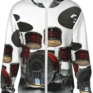 Cool Drum Set Unisex Sun Protection Hoodie UPF 50+ Long Sleeve Sun Shirt Lightweight Hoodie Jacket for Fishing Hiking Outdoor