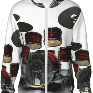 Cool Drum Set Unisex Sun Protection Hoodie UPF 50+ Long Sleeve Sun Shirt Lightweight Hoodie Jacket for Fishing Hiking Outdoor