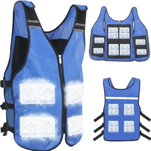 Cooling Vest for Men & Women - Adjustable Lightweight Ice Vest Reflective Cooling Vests with 24 Ice Pack Cool Jacket for Working