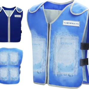 Cooling Vest for Men&Women, Ice Reflective Vest with 24 PCS Ice Packs, Cool Jacket for Hot Weather with Pockets, Unisex Adult Workout Apparel
