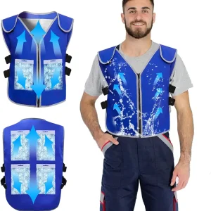 Cooling Vest With 20pcs Ice Packs for Men Women - Ice Cold Vest Adjustable Cool Jacket for Working Hot Weather