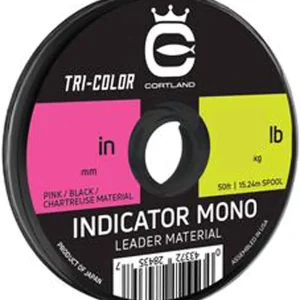 Cortland Indicator Mono Leader Tri-Color - 50ft