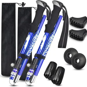 Covacure Trekking Poles Collapsible Hiking Poles - Aluminum Alloy 7075 Trekking Sticks with Quick Lock System, Telescopic, Collapsible, Ultralight for Hiking, Camping
