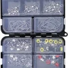 Create idea 160pcs Freshwater Saltwater Fishing Tackle Accessories Kit with Box Barrel Swivels Fishing Beads Weights Swivel Slide