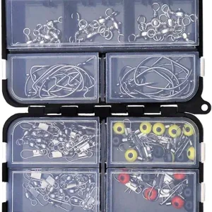 Create idea 160pcs Freshwater Saltwater Fishing Tackle Accessories Kit with Box Barrel Swivels Fishing Beads Weights Swivel Slide