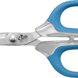 CUDA 5.5" Large Braid Shear | Durable Fishing Braid, Mono & Fluorocarbon Cutter for Saltwater & Freshwater with Dual Serrated Blades & Oversized Non-Slip Comfort Bows