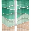 Curtains Sheer Valance Window 2 Panels Set, Sage Green Ombre Art Abstract Geometric Texture Drapes, Rod Pocket Curtain Draperies Decor for Kitchen Bedroom Living Room Drapes, 52" Wx84 L