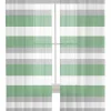Curtains Sheer Valance Window 2 Panels Set, Sage Green Ombre Grey Striped Drapes, Rod Pocket Curtain Draperies Decor for Kitchen Bedroom Living Room Drapes, 52" Wx84 L