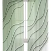 Curtains Sheer Valance Window 2 Panels Set, Sage Green Ombre Stripes Geometric Color Gradient Drapes, Rod Pocket Curtain Draperies Decor for Kitchen Bedroom Living Room Drapes, 52" Wx84 L