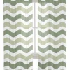 Curtains Sheer Valance Window 2 Panels Set, Sage Green Ombre White Gradient Stripe Drapes, Rod Pocket Curtain Draperies Decor for Kitchen Bedroom Living Room Drapes, 52" Wx72 L