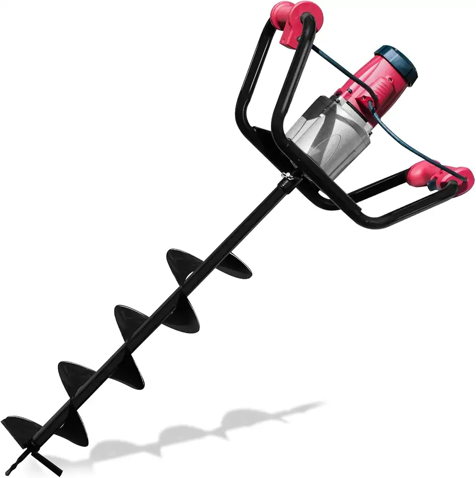 DC HOUSE 1500W Electric Post Hole Digger Earth Auger Hole Digger Auger Digging Tools Auger with 6"" Digging Auger Bit Set with Reverse Function, Prune