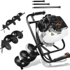 DC HOUSE Post Hole Digger, 52cc 1800W Gas Powered Earth Auger Earth Digger, Auger Post Hole Digger with Two Drill Bit 6" & 10" and Extension Rods, for Fence, Farmland and Garden, EPA Certified