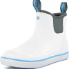 Deck Boots for Men, Men's Waterproof Insulated Reliable Rain Boots, Anti-Slip Ankle Rubber Boots with High-Traction for Fishing Boating, Size 6-14