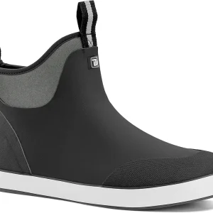 Deck Boots for Men, Waterproof Insulated Mens Rain Boots, Anti-Slip Ankle Fishing Boots, Rubber Boots with High Traction for Outdoor, Size 6-13