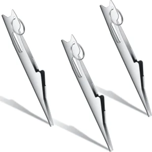 Deekin 3 Pcs Fishing Line Knot Tyer Quick Tie Tool Fly Nail Knot Tool Fly Angler Accessories Fly Tying Equipment for Hooks Lures Lines Men, Silver