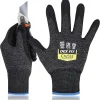 DEX FIT Level 5 Cut Resistant Gloves Cru553-3D-Comfort Fit, Firm Grip, Thin & Lightweight, Touchscreen Compatible, Durable, Breathable, Machine Washable; Black Grey XS (6) 1 Pair
