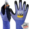 DEX FIT Level A8 Tungsten Cut Resistant Gloves Cru953; 3D-Comfort Fit, Soft Itch Free, Firm Grip, Thin & Lightweight, Touchscreen Compatible, Breathable, Machine Washable; Steel Blue M 1 Pair